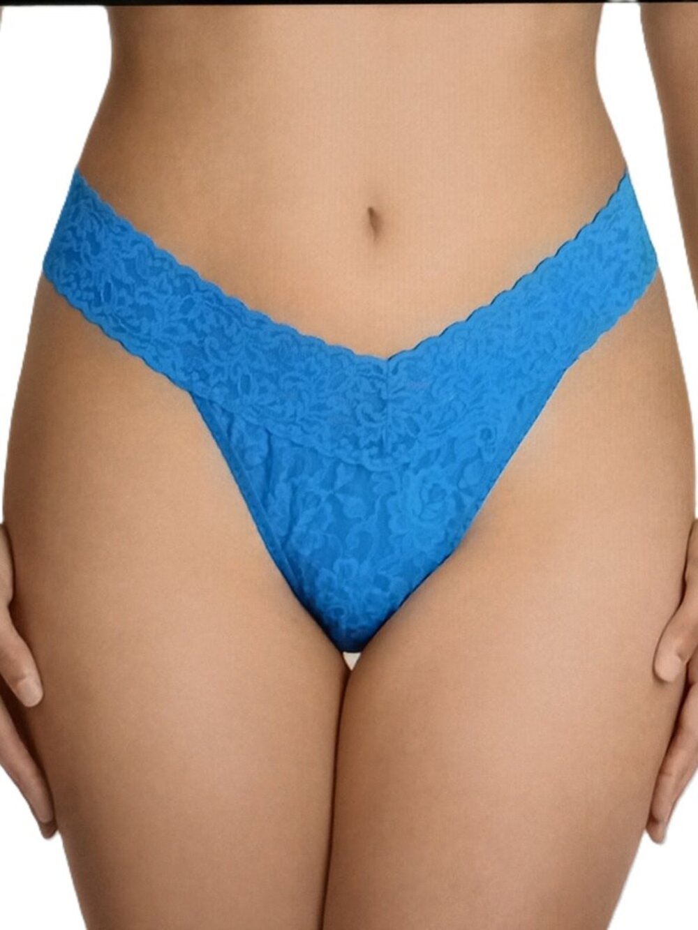 HANKY PANKY NWT Cobalt Blue Signature Lace Original Rise Thong (4811P) Feminine